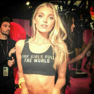 PINK GIRLS RULE THE WORLD VS Black sports bra M